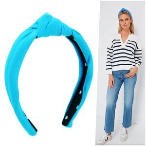 RARE Lele Sadoughi Coastal Chic Turquoise Blue Cotton Knotted Headband NWOT